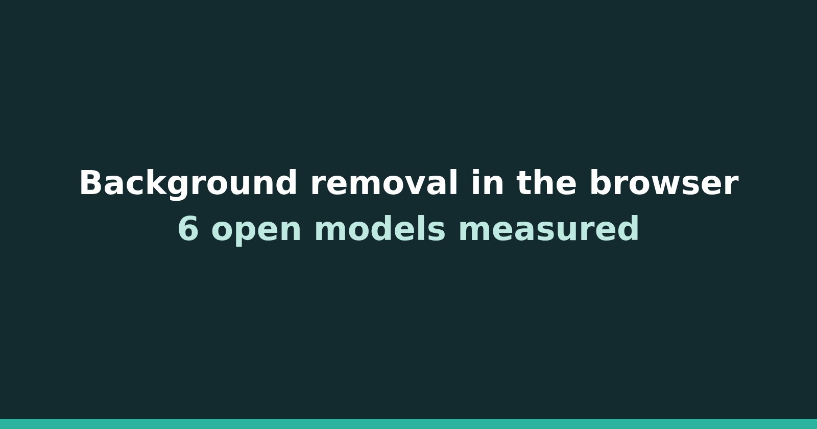 Remove a background in the browser: 6 open models measured